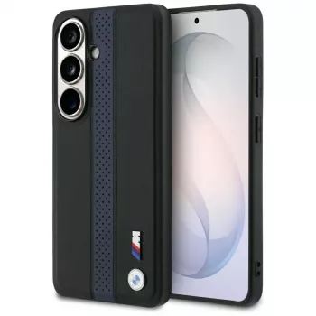 Custodia MagSafe BMW Perforated Stripe Logo per Samsung Galaxy S26 - blu
