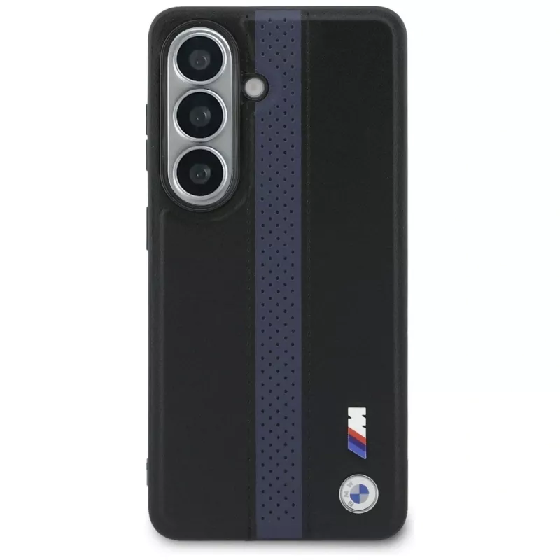 Custodia MagSafe BMW Perforated Stripe Logo per Samsung Galaxy S26 - blu