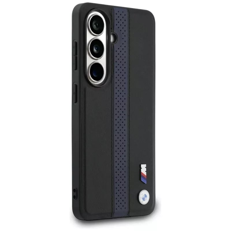 Custodia MagSafe BMW Perforated Stripe Logo per Samsung Galaxy S26 - blu