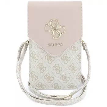 Borsa per cellulare Guess Graines 4G & Classic Logos rosa