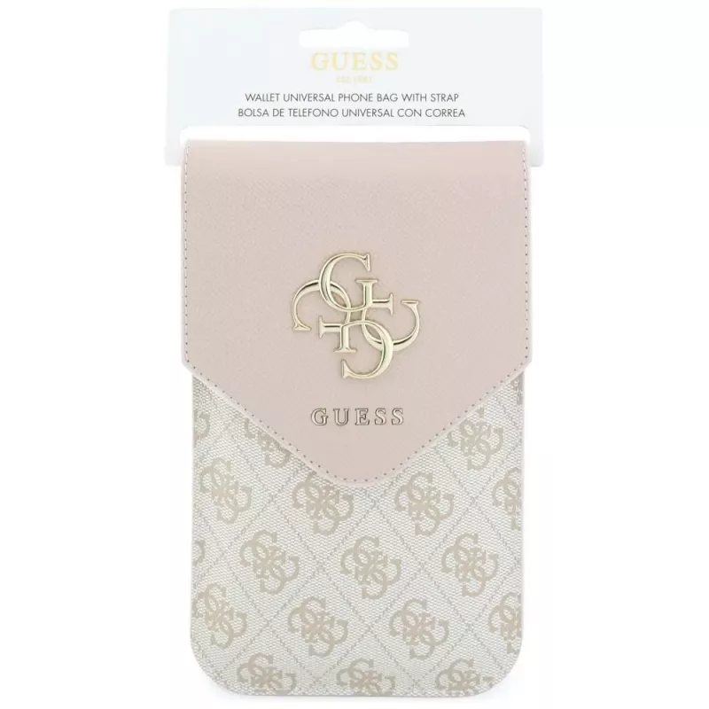 Borsa per cellulare Guess Graines 4G & Classic Logos rosa