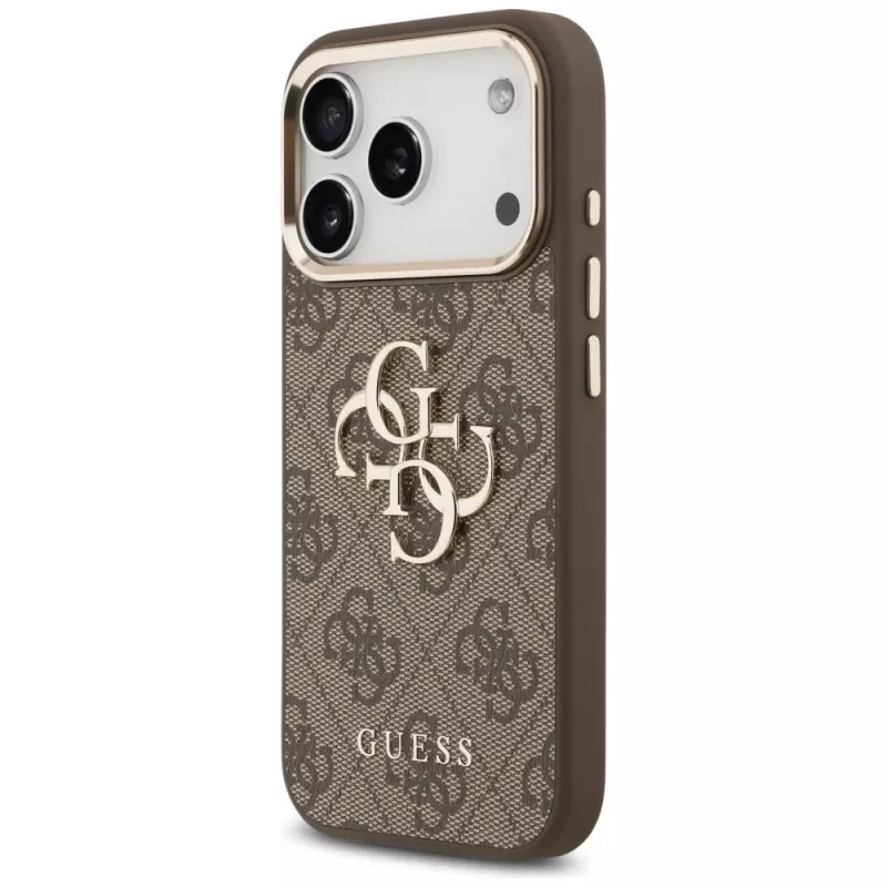 Custodia GUESS 4G Big Classic Logo per iPhone 17 Pro / 18 Pro - marrone e oro