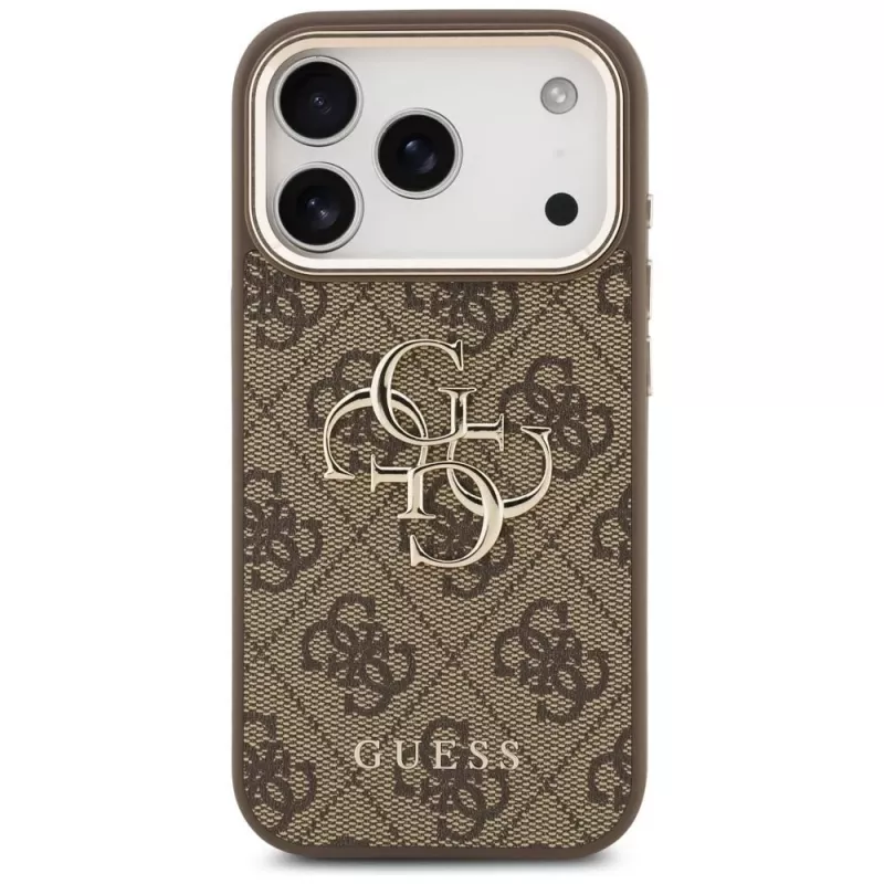 Custodia GUESS 4G Big Classic Logo per iPhone 17 Pro / 18 Pro - marrone e oro