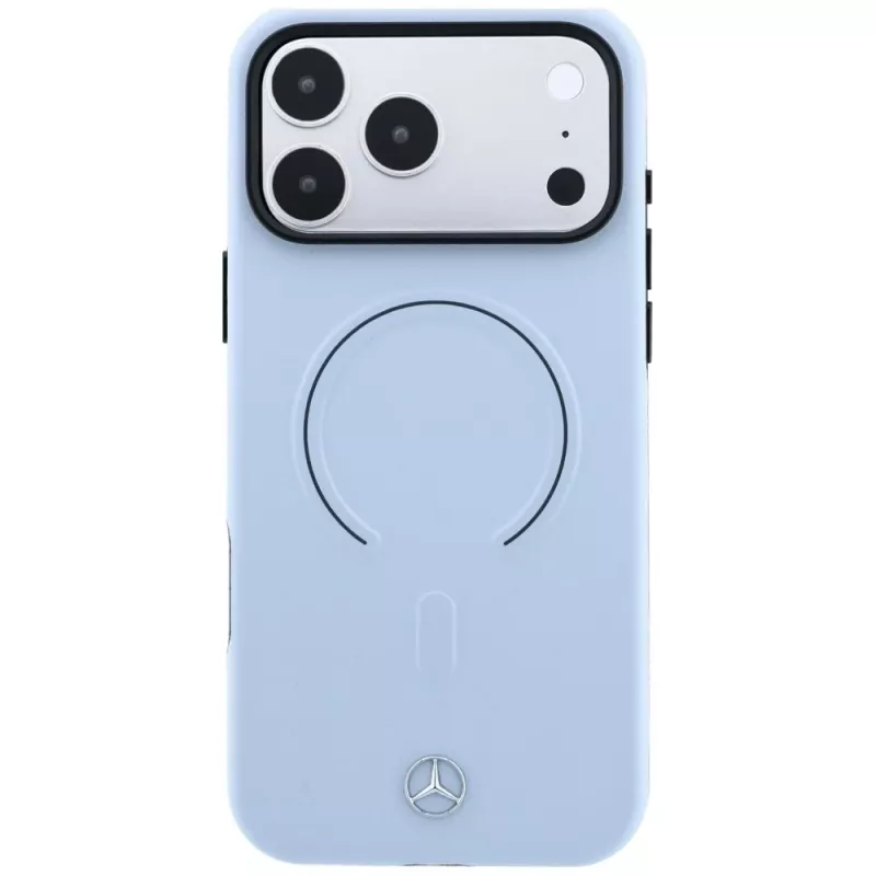 Custodia MagSafe Mercedes in pelle 3D per iPhone 18 Pro Max / 17 Pro Max - blu