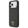 Custodia MagSafe GUESS in pelle 4G Triangle Strass per iPhone 18 Pro Max / 17 Pro Max - nero