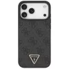 Custodia MagSafe GUESS in pelle 4G Triangle Strass per iPhone 18 Pro Max / 17 Pro Max - nero