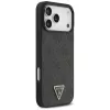 Custodia MagSafe GUESS in pelle 4G Triangle Strass per iPhone 18 Pro Max / 17 Pro Max - nero