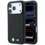Custodia MagSafe BMW M Carbon Metal Logo per iPhone 18 Pro / 17 Pro - nero