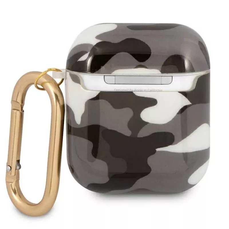 Custodia Guess GUA2UCAMG per AirPods 1/2 nero collezione Camo
