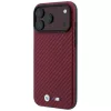 Custodia MagSafe BMW M Carbon Metal Logo per iPhone 18 Pro Max / 17 Pro Max - bordeaux