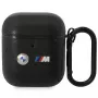 Custodia in pelle BMW BMA222PVTK con design a linee curve per AirPods 1/2 - nero