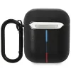 Custodia in pelle BMW BMA222PVTK con design a linee curve per AirPods 1/2 - nero
