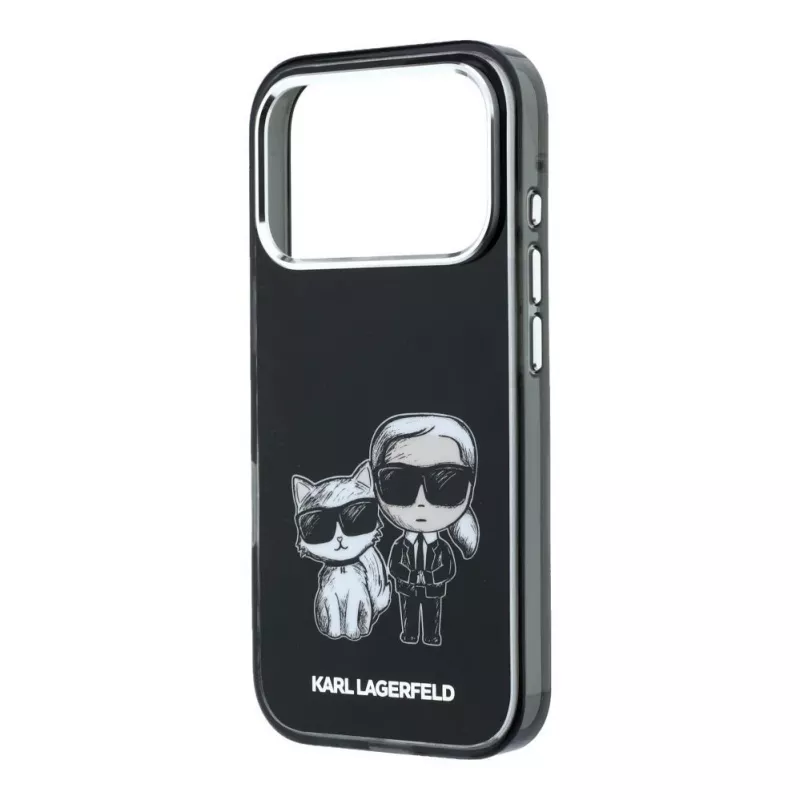 Custodia MagSafe Karl Lagerfeld IML Karl & Choupette Bodies Sketch Print per iPhone 18 Pro / 17 Pro - nero