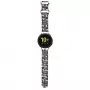 Cinturino universale in silicone Hello Kitty per smartwatch HKUWMSDIESK Heads & Stripes nero 20mm
