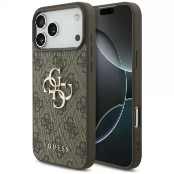 Custodia posteriore GUESS 4G Big Logo per Apple iPhone 17 Pro / 18 Pro - marrone
