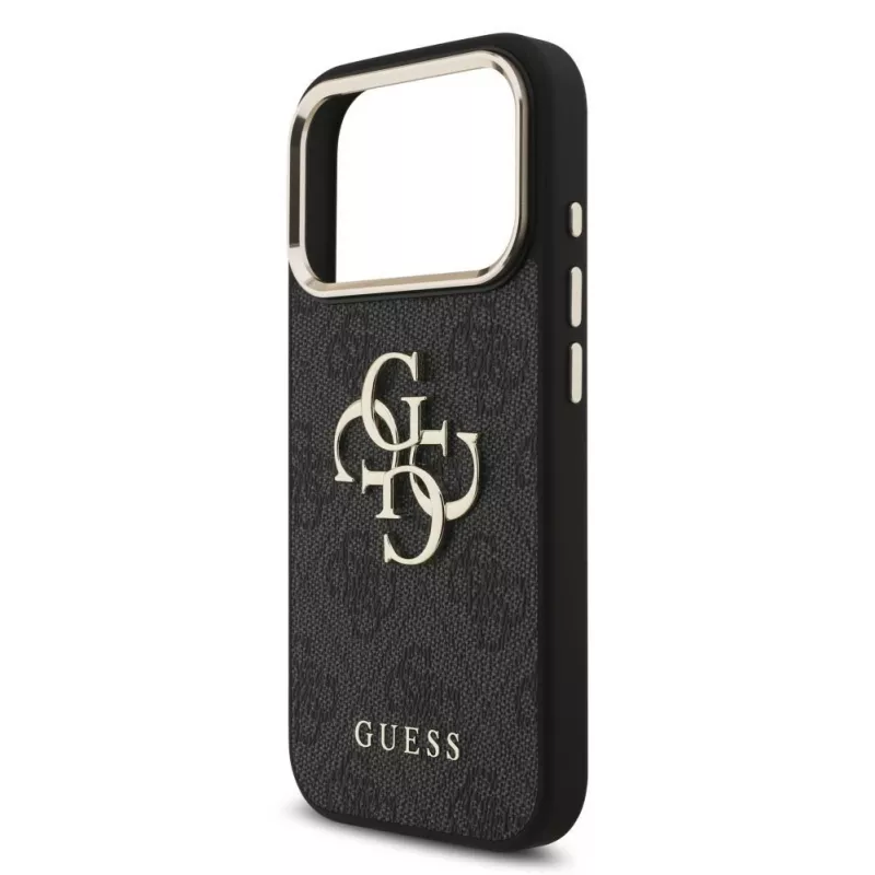 Custodia GUESS 4G Big Classic Logo per iPhone 18 Pro Max / 17 Pro Max - nero e oro