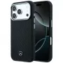 Mercedes pelle semi wrap effetto legno custodia MagSafe per iPhone 18 Pro Max / 17 Pro Max - nero