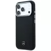 Mercedes pelle semi wrap effetto legno custodia MagSafe per iPhone 18 Pro Max / 17 Pro Max - nero