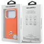Karl Lagerfeld Karl & Choupette Head Pins Saffiano custodia MagSafe per iPhone 17 Pro - arancione