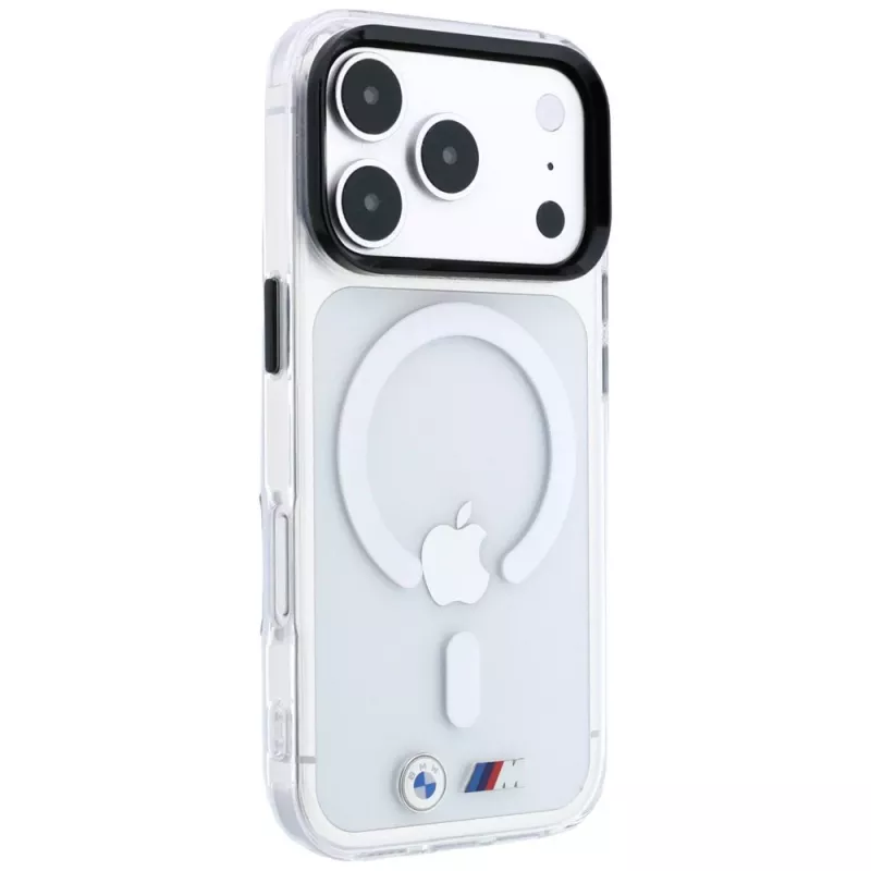 BMW M IML logo in metallo lucido e modanature custodia MagSafe per iPhone 18 Pro / 17 Pro - trasparente