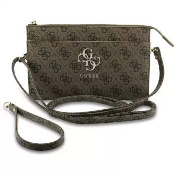 Guess Phone Pouch 4G Big Logo - borsa crossbody marrone con portacarte