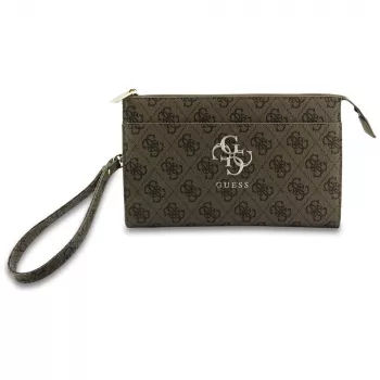 Guess Phone Pouch 4G Big Logo - borsa crossbody marrone con portacarte