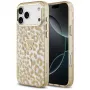 Custodia MagSafe GUESS IML Leopard Glitter Triangle Logo per iPhone 18 Pro / 17 Pro, Marrone