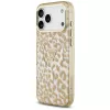 Custodia MagSafe GUESS IML Leopard Glitter Triangle Logo per iPhone 18 Pro / 17 Pro, Marrone