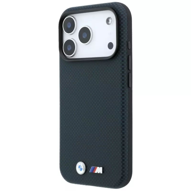 BMW M Quadrille Kevlar logo in metallo custodia MagSafe per iPhone 18 Pro / 17 Pro - blu navy