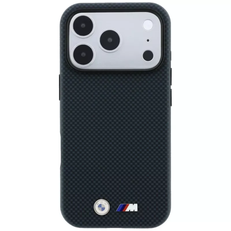 BMW M Quadrille Kevlar logo in metallo custodia MagSafe per iPhone 18 Pro / 17 Pro - blu navy
