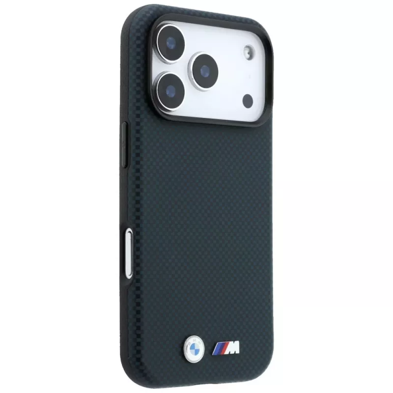 BMW M Quadrille Kevlar logo in metallo custodia MagSafe per iPhone 18 Pro / 17 Pro - blu navy