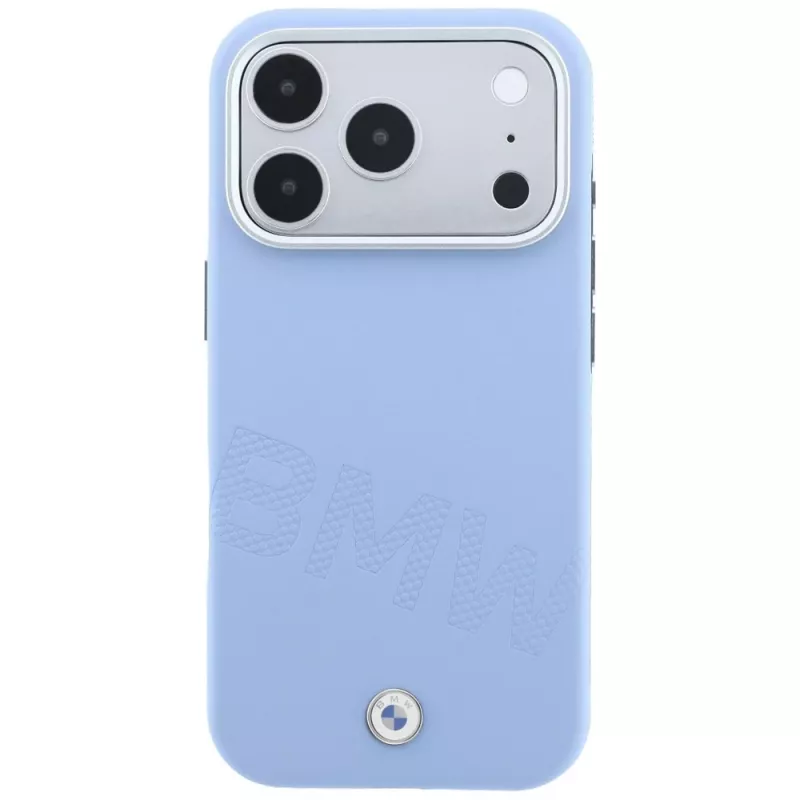 BMW Signature Inclined Deboss Letters custodia MagSafe per iPhone 18 Pro / 17 Pro - blu