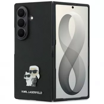 Karl Lagerfeld Saffiano Karl & Choupette Pin custodia per Samsung Galaxy Z Fold 8 Ultra - nero
