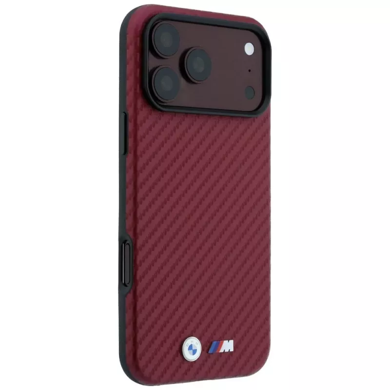 BMW M Carbon Metal Logo custodia MagSafe per iPhone 18 Pro / 17 Pro - bordeaux