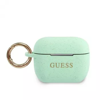 GUESS GUACAPSILGLGN custodia per AirPods Pro verde silicone glitter