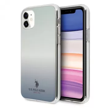 Custodia posteriore U.S. POLO ASSN. USHCN61TRDGLB per iPhone 11 con motivo a gradiente blu