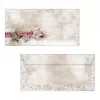 Sigel DU049 Busta natalizia DIN lungo (DL, 110 x 220 mm), Winter Chalet, marrone/rosso, 90 g/m²