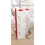SIGEL GT134 sacchetti regalo di Natale in design acquerello per bottiglie, grandi, rosso/bianco, set da 5