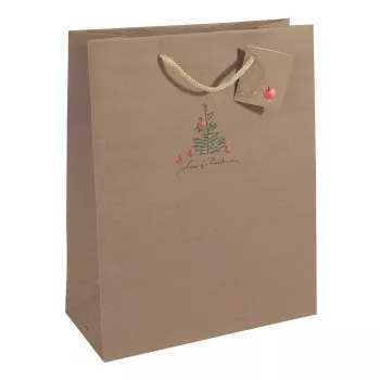 SIGEL GT040 sacchetti regalo di Natale con motivo mela, 26 x 33 cm, confezione da 5