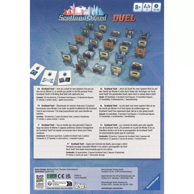 Ravensburger Scotland Yard Duel - gioco di carte investigativo per 2 giocatori
