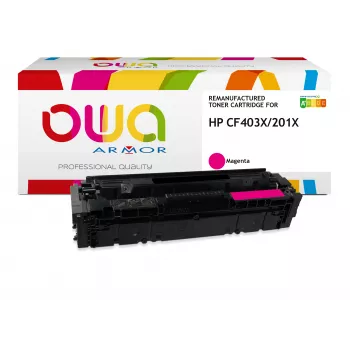 ARMOR OWA cartuccia toner magenta rigenerata ad alto rendimento (HP 201X / CF403X) – 2.300 pagine