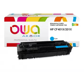 ARMOR OWA cartuccia toner ciano rigenerata per HP CF401X (201X) – alta resa 2.300 pagine