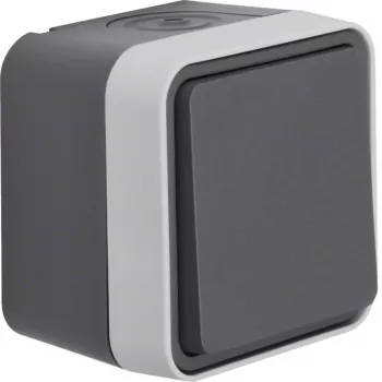 Hager WNC010 interruttore intermedio da parete, serie W.1, IP55, grigio