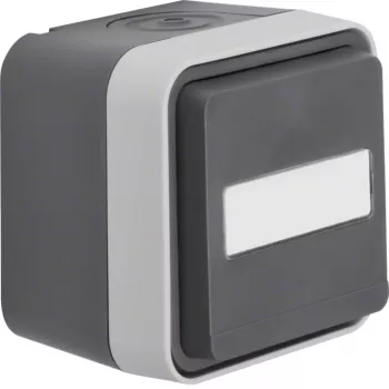Hager WNC181 Presa SCHUKO da parete con coperchio a cerniera e campo di etichettatura, W.1, IP55