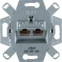 Hager WDF410862 Modulo di connessione dati schermato Cat.6A RJ45, 2 porte, da incasso, 10G, bianco