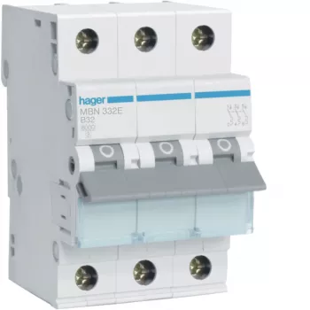 Hager MBN332E Interruttore magnetotermico, 3P, B32, 6 kA