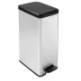 Curver Slim Bin 40L quadrato in plastica nero, argento