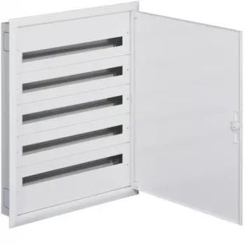 Hager FW536FT Quadro di distribuzione da incasso con morsetti PE/N, 5 file, 180 moduli, IP40, bianco