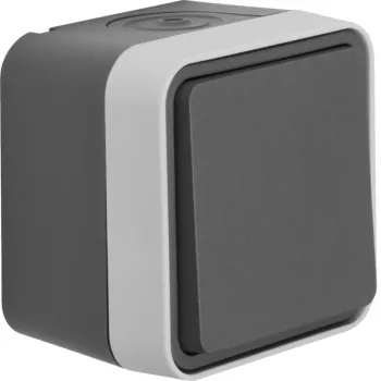 Hager WNC020 Pulsante da parete, 1 polo NA, IP55, grigio