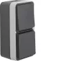 HAGER WNC080 Deviatore/Presa Schuko con coperchio a cerniera, da superficie verticale, Grigio